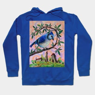 Blue Jay Watercolor Painting Hoodie